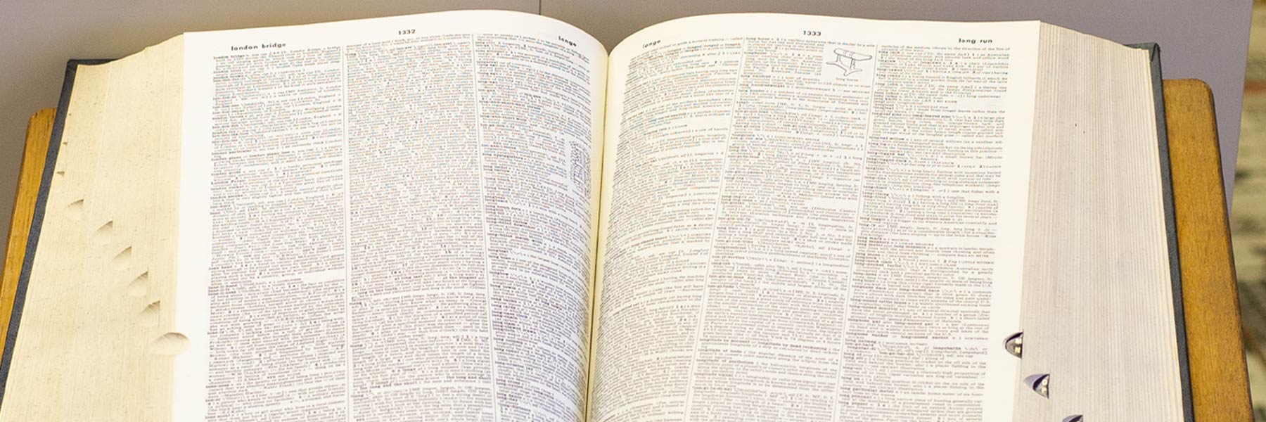 An open book in the Ostrom Workshop library.